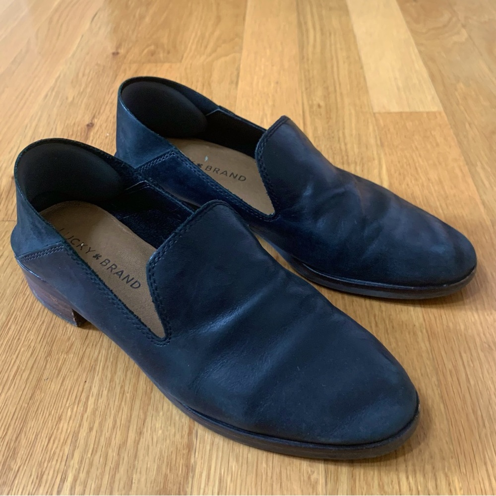 Lucky Brand Cahill Loafer - Smoking Flat - Black Leather